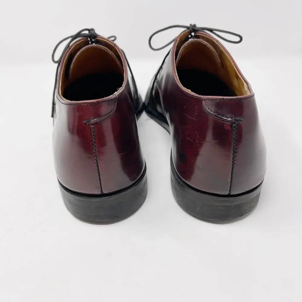 Cole Haan Mens 9.5 Brown Leather Lace Up Oxford Dress Shoes Leather Sole Almond